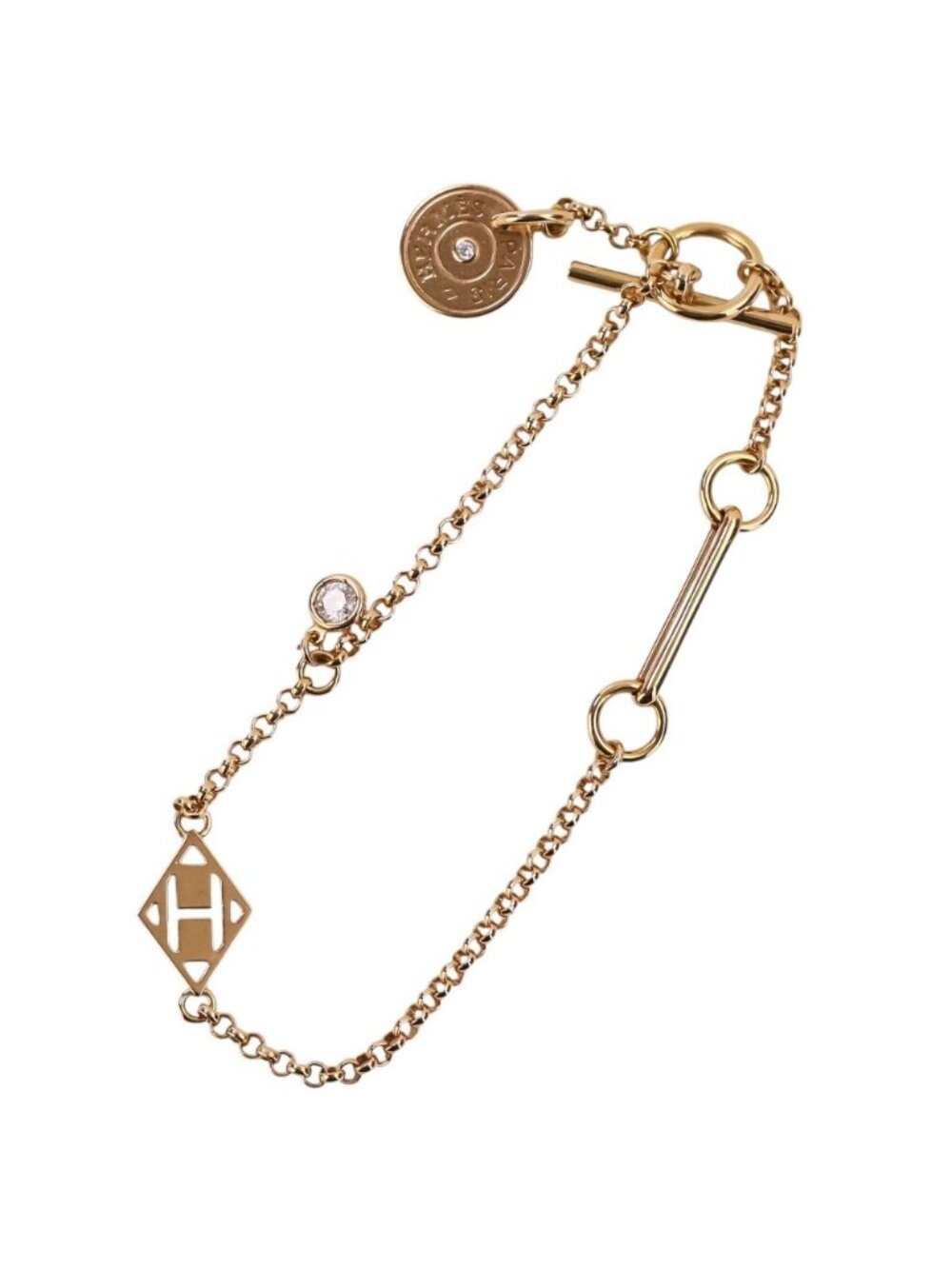 Hermes Gambade Bracelet Diamond 18k Yellow Gold